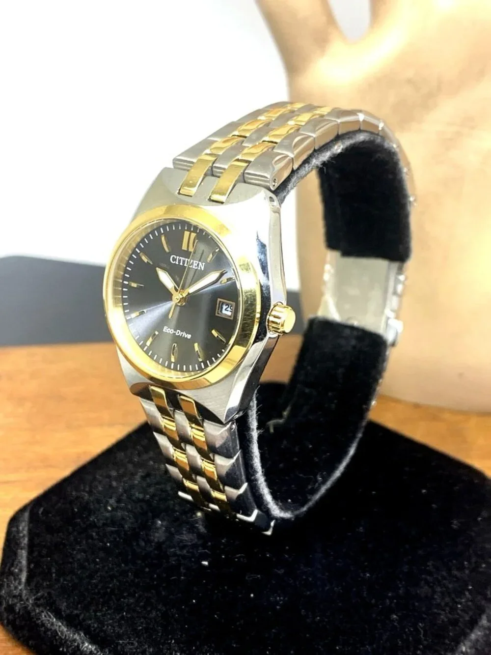 Citizen Women's Watch EW2299-50E Eco Drive Black Dial Two Tone Stainless Steel